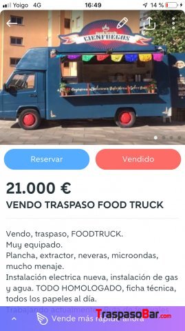 TRASPASO VENDO FOODTRUCK